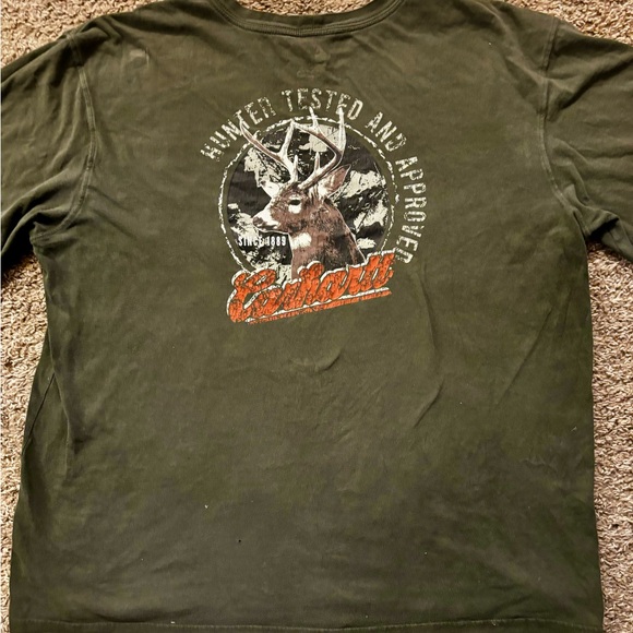 Carhartt Men's Green and Khaki Shirt Men size XL Has some wear Work/outdoor top - Picture 16 of 16